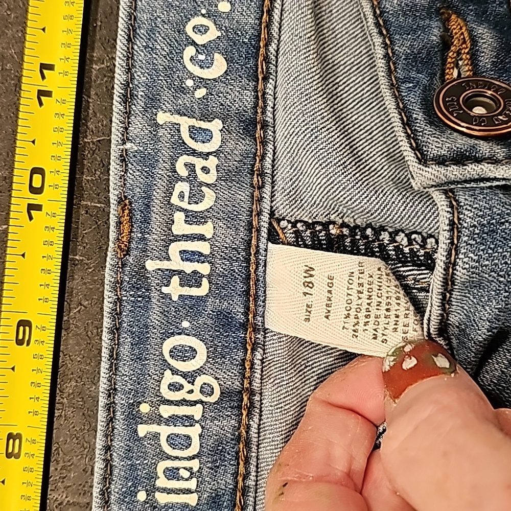 Indigo Thread Co Distressed Patchwork Jeans Bouti… - image 6